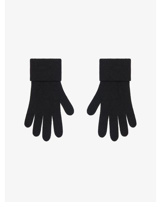 Givenchy Black 4G Wool Knit Gloves for men