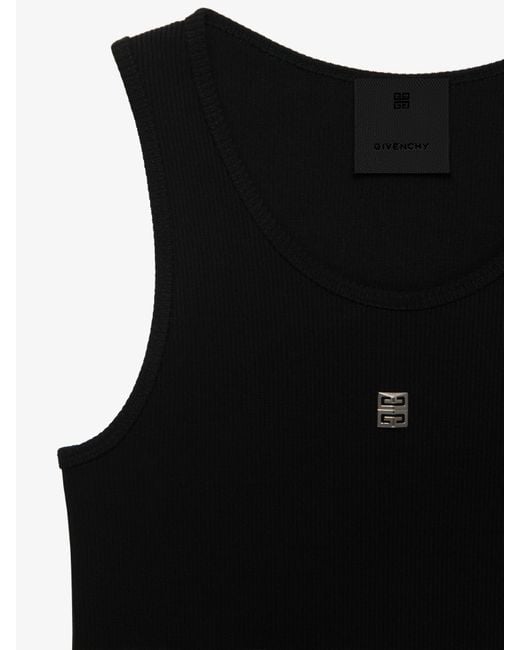 Canotta slim in cotone con dettaglio 4G di Givenchy in Black