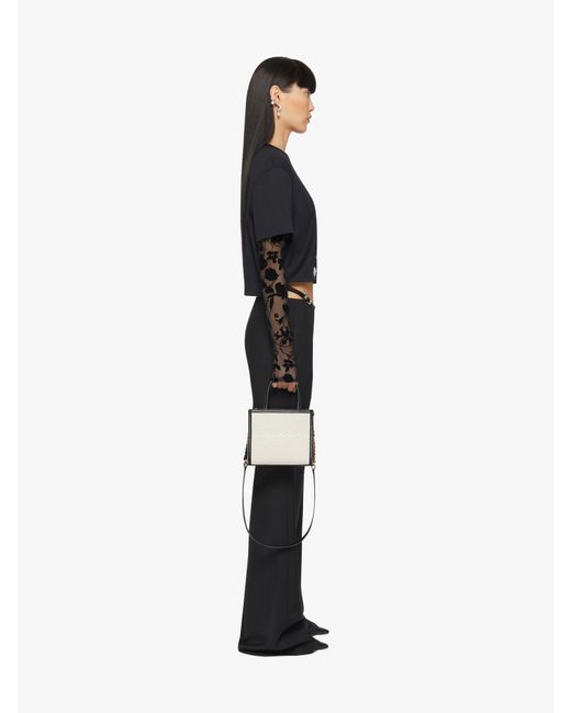 T-shirt cropped à effet superposé en coton et tulle Givenchy en coloris Black