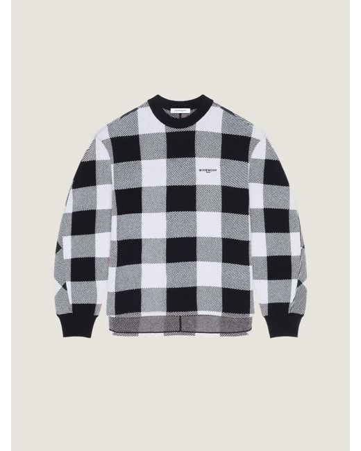Givenchy Blue Checked Sweater for men