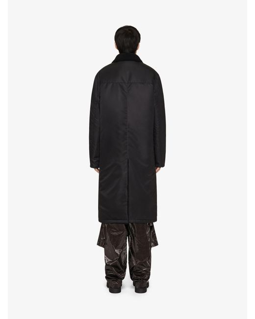 Givenchy Black Long Coat With Shearling Lining for men