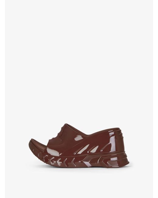 Givenchy Brown Marshmallow Rubber Wedge Sandals