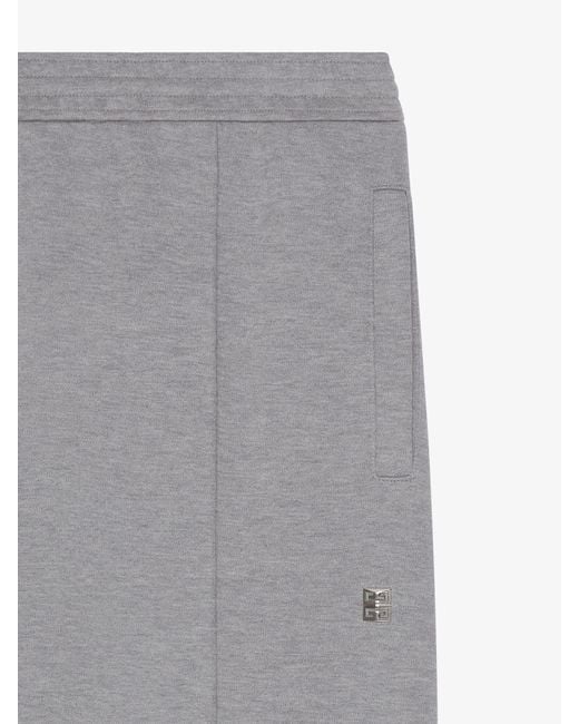 Givenchy Gray Jogger Pants In Fleece With 4g Detail for men