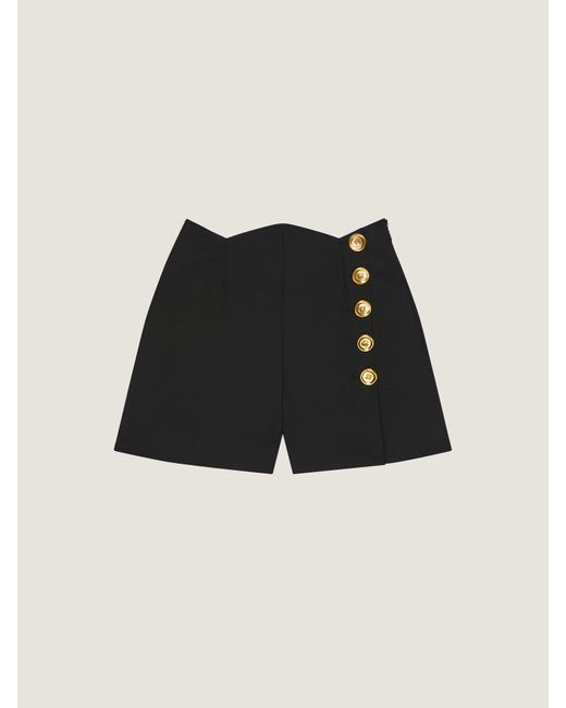 Short en laine et mohair à boutons Givenchy en coloris Black