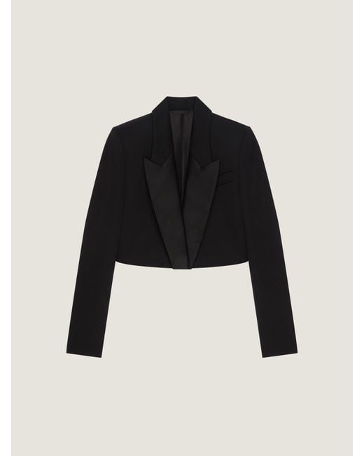Givenchy Black Cropped Tuxedo Jacket