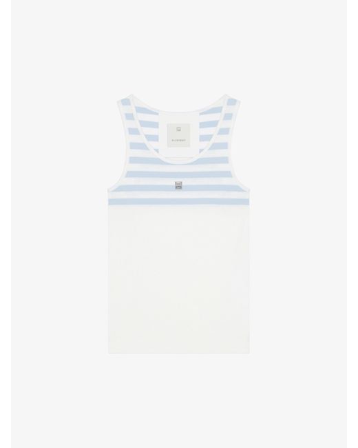Canotta a righe slim in cotone con dettaglio 4G di Givenchy in White