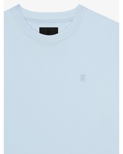 T-shirt in cotone mercerizzato con dettaglio 4G di Givenchy in Blue da Uomo