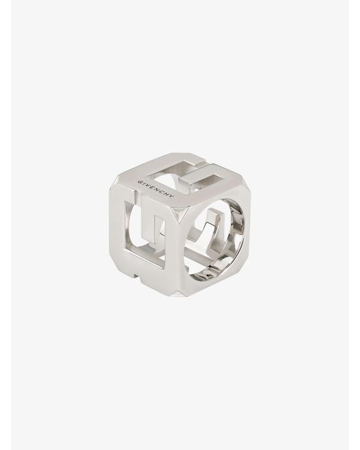 Givenchy White G Cube Ring for men