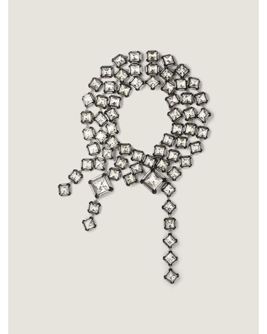 Givenchy White Deconstructed Crystals Multi-Row Necklace