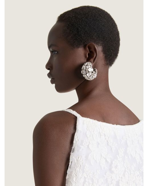 Givenchy Natural Bold Crystals Clip Earrings