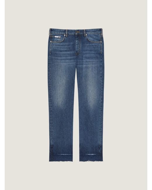 Givenchy Blue Straight Fit Jeans With Raw Details for men