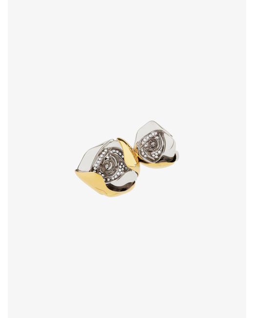 Givenchy White Flower Double Fingers Ring
