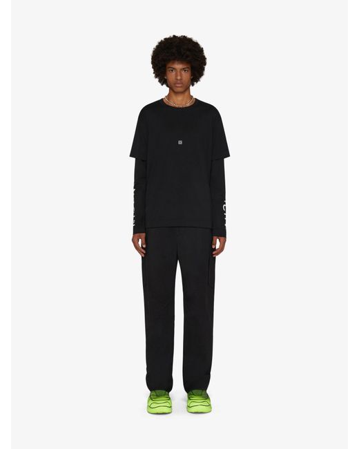 T-shirt en coton à effet superposé Givenchy pour homme en coloris Black