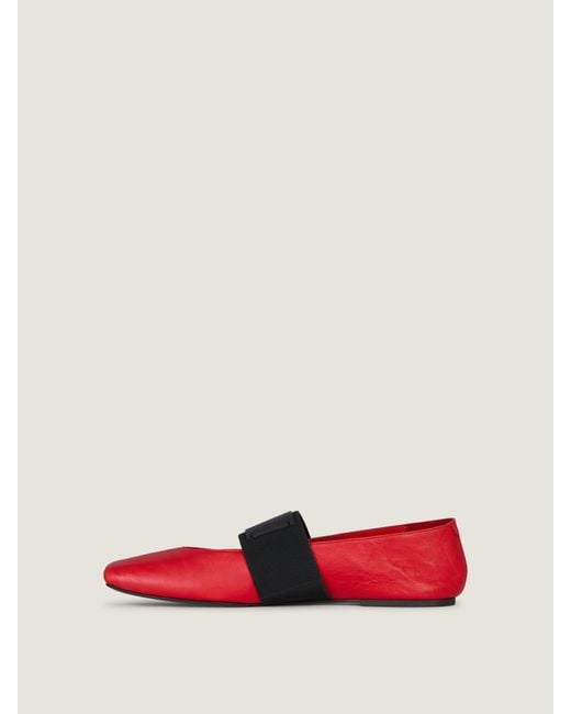 Givenchy Red Sliced Square Ballerinas