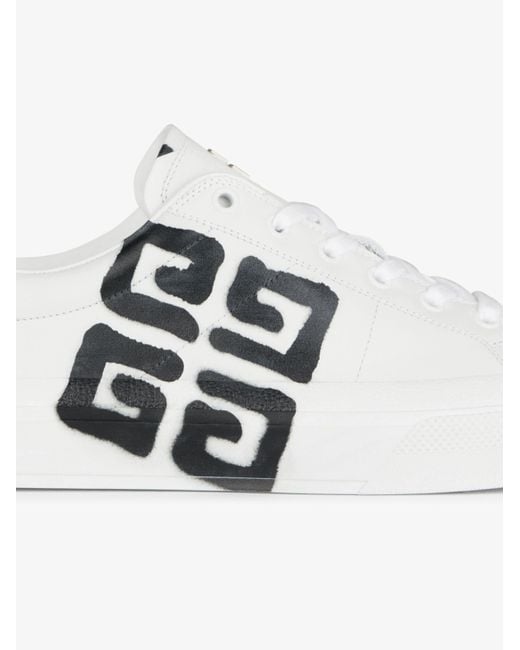 Sneakers City sport en cuir à imprimé 4G effet tag Givenchy pour homme en coloris White