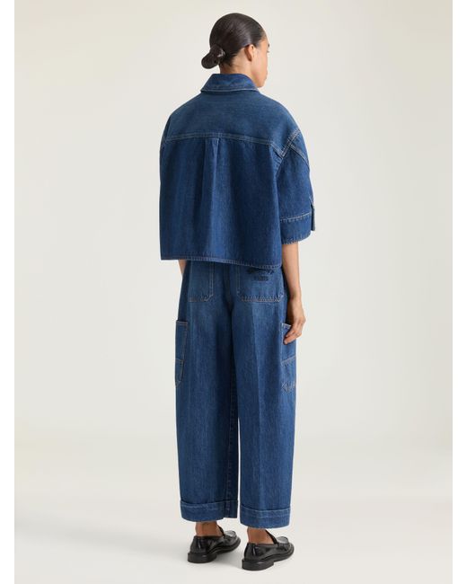 Givenchy Blue Cropped Cocoon Shirt