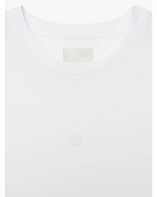 T-shirt slim en coton avec broderie 4G Givenchy pour homme en coloris White