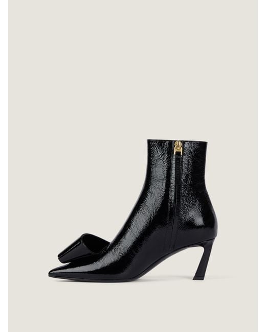 Givenchy Black Twisted Ribbon Ankle Boots