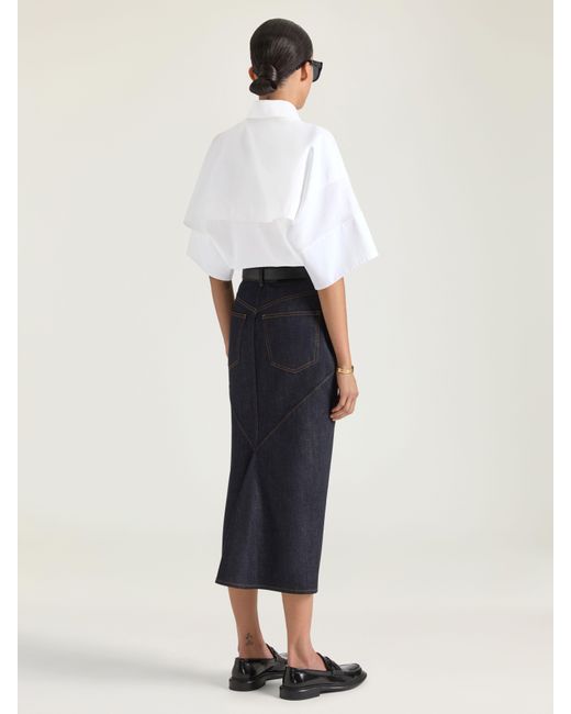 Givenchy Blue Midi Kickback Skirt