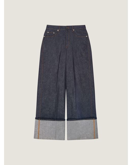 Givenchy Blue Raw Turn-Up Jeans