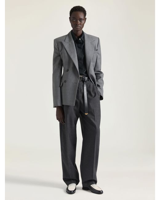 Givenchy Gray Wool Double Pleat Tailored Trousers
