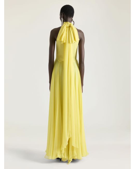 Givenchy Yellow Halterneck Evening Dress