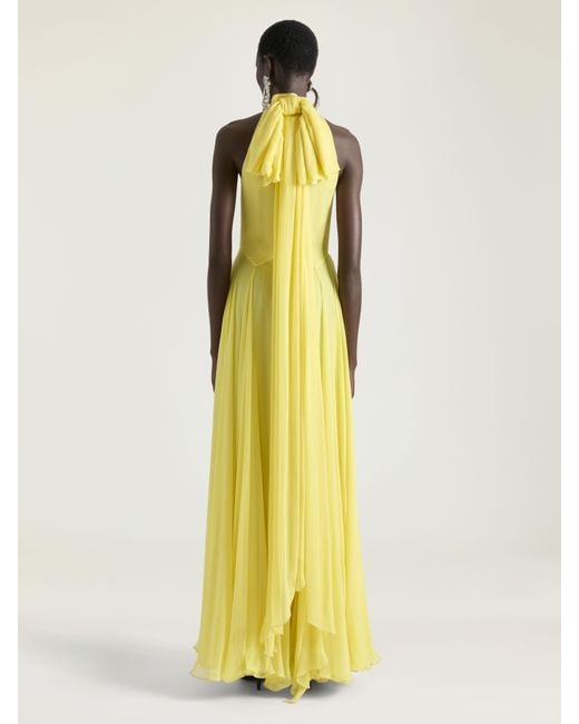Givenchy Yellow Halterneck Evening Dress