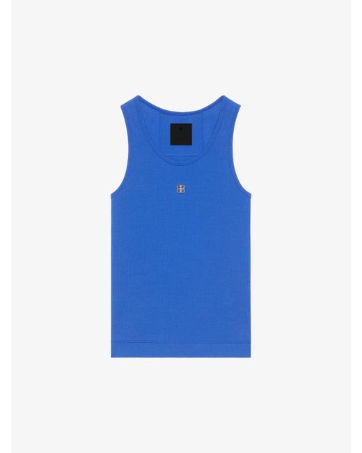 Canotta slim in cotone con dettaglio 4G di Givenchy in Blue