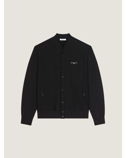 Givenchy Black Couture Seam Cardigan In Fleece Embroidered Paris for men
