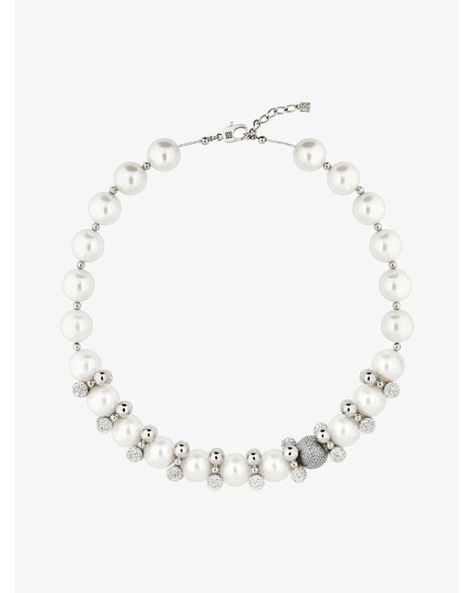 Givenchy Pearl Necklace with Embellished Flower - Janet Mandell