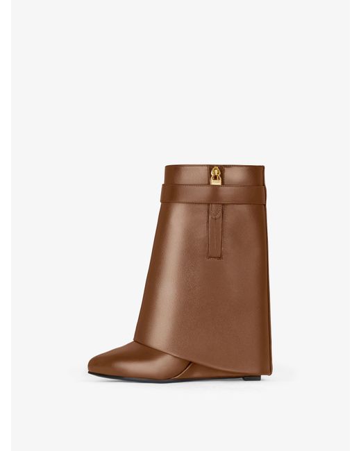 Givenchy Brown Shark Lock Ankle Boots