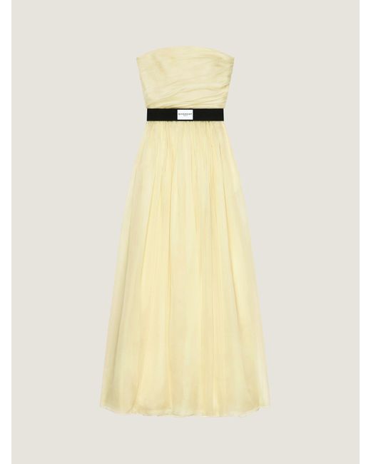Abito da sera senza spalline in organza di Givenchy in Yellow