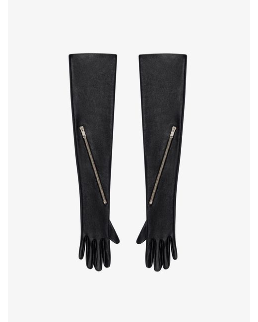 Longs gants zippés Voyou en cuir Givenchy en coloris Black
