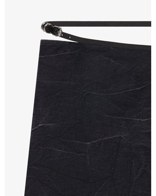 Mini jupe portefeuille Voyou en denim Givenchy en coloris Black