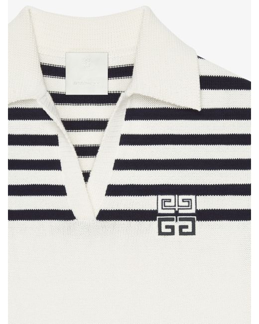 Givenchy Multicolor 4g Striped Polo Sweater In Wool And Cotton