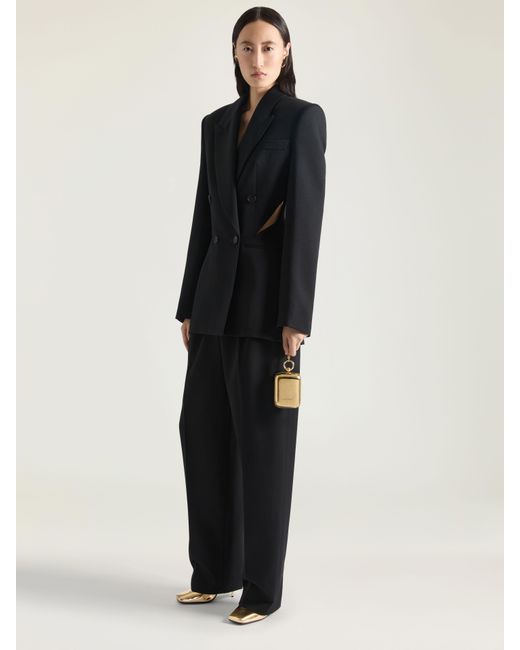 Givenchy Black Slashed Double Pleat Pants