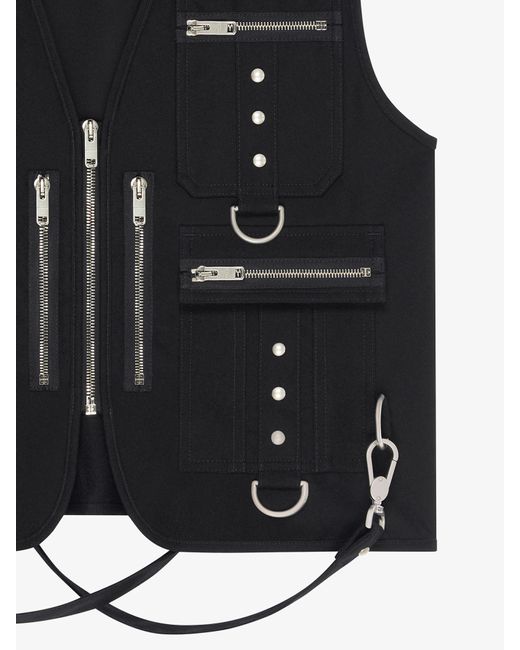 Givenchy Black Multipocket Waistcoat for men