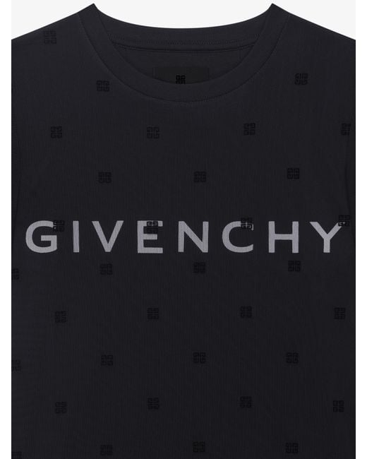 T-shirt aderente effetto sovrapposto in cotone e tulle 4G di Givenchy in Black