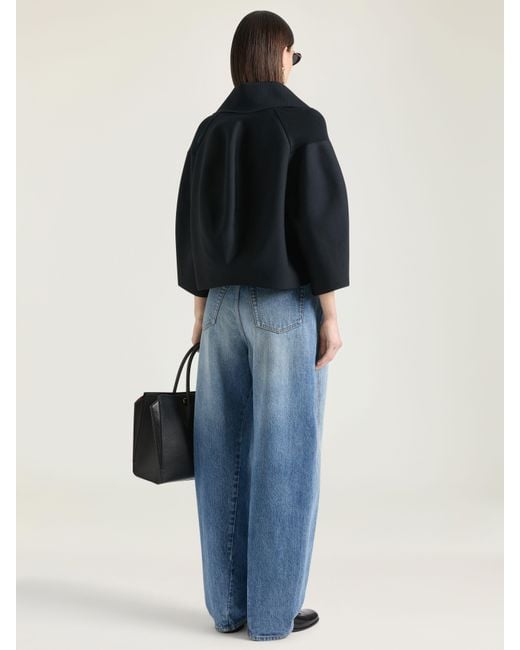 Givenchy Blue Cropped Cocoon Jacket