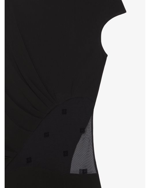 Robe en crêpe et tulle 4G Givenchy en coloris Black