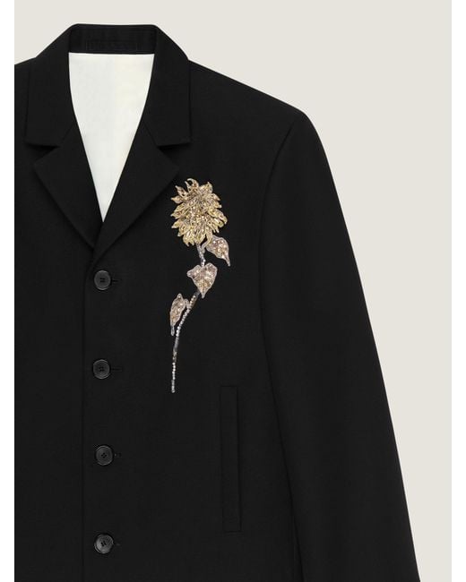 Givenchy Black Embellished Single-Breasted Cropped Jacket for men