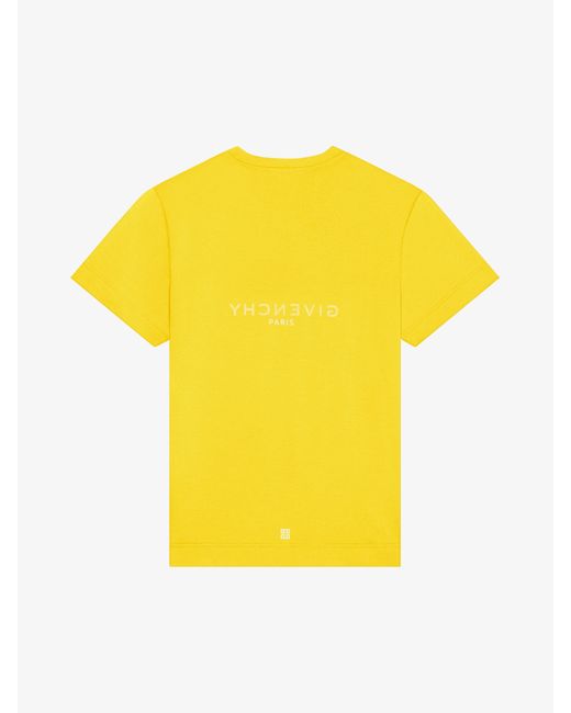 T-shirt slim Reverse in cotone di Givenchy in Yellow da Uomo
