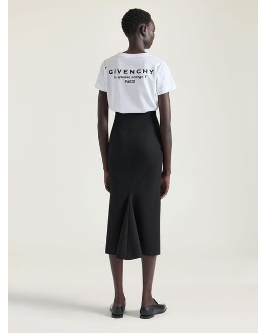 Givenchy Black Midi Kickback Skirt