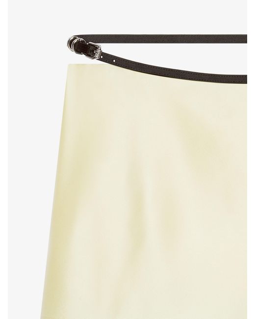 Minigonna a portafoglio Voyou in duchesse di seta di Givenchy in Natural