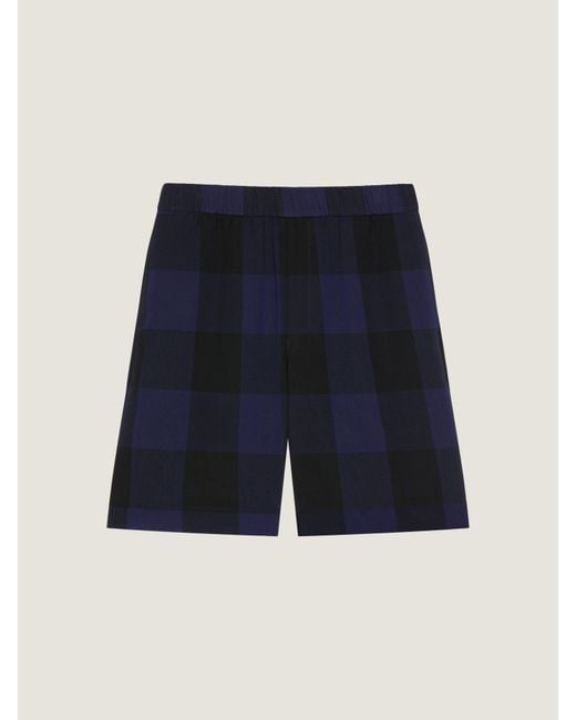 Givenchy Blue Checked Bermuda Shorts for men