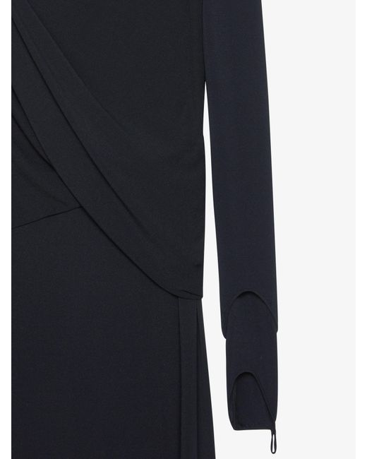 Robe drapée asymétrique en crêpe jersey Givenchy en coloris Blue