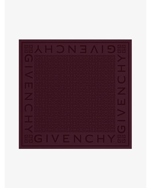 Foulard grande 4G in seta jacquard di Givenchy in Purple