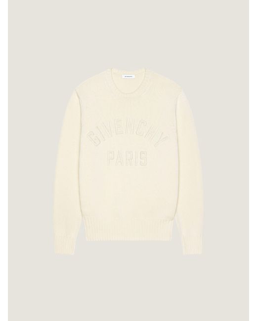 Pull en coton brodé Paris Givenchy pour homme en coloris Natural