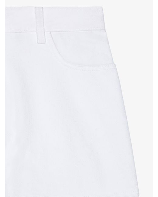 Givenchy White Slim Fit Shorts In Denim