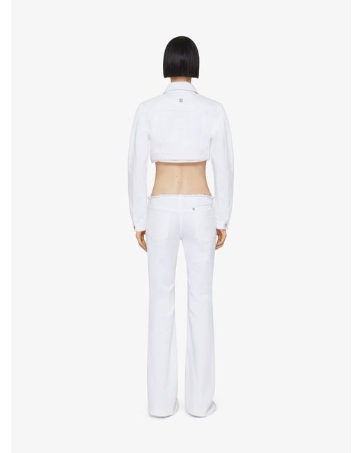 Givenchy White Cropped Jacket In Denim With 4g Detail